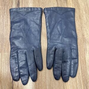 Fownes Classic Blue Leather Women's Wrist Gloves Soft Lined 7